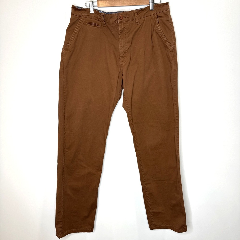 American Tall Mason Semi Relaxed Chino Khaki Pants Long Brown Office Men's 38x36